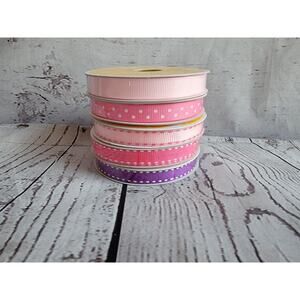 Lot 5 Shades Of Pink And Purple 3/8 In 10 Yd Each Ribbon New valentine's day